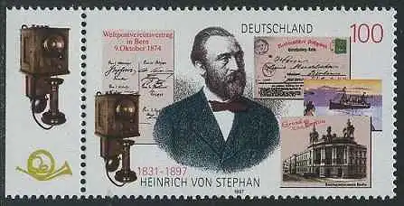 BUND 1997 Michel-Nummer 1912 postfrisch EINZELMARKE RAND links (a)