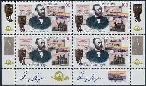 BUND 1997 Michel-Nummer 1912 postfrisch BLOCK ECKRÄNDER unten rechts/unten links