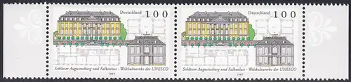 BUND 1997 Michel-Nummer 1913 postfrisch horiz.PAAR RÄNDER rechts/links (a)