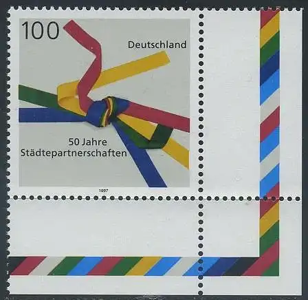 BUND 1997 Michel-Nummer 1917 postfrisch EINZELMARKE ECKRAND unten rechts