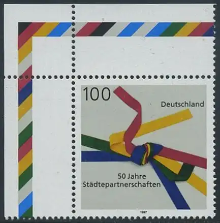 BUND 1997 Michel-Nummer 1917 postfrisch EINZELMARKE ECKRAND oben links