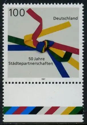 BUND 1997 Michel-Nummer 1917 postfrisch EINZELMARKE RAND unten (a)