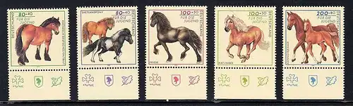 BUND 1997 Michel-Nummer 1920-1924 postfrisch SATZ(5) EINZELMARKEN RÄNDER unten (c)