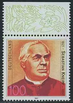 BUND 1997 Michel-Nummer 1925 postfrisch EINZELMARKE RAND oben