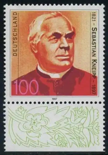 BUND 1997 Michel-Nummer 1925 postfrisch EINZELMARKE RAND unten