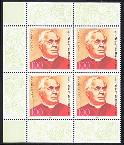 BUND 1997 Michel-Nummer 1925 postfrisch BLOCK ECKRÄNDER oben links/unten links