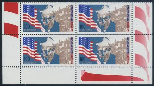 BUND 1997 Michel-Nummer 1926 postfrisch BLOCK ECKRÄNDER unten rechts/unten links