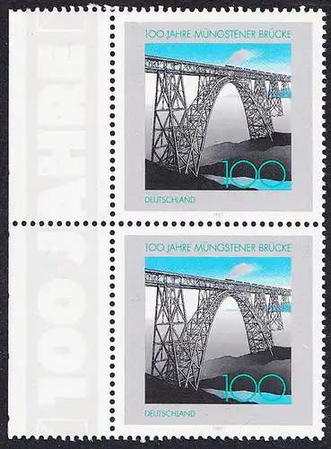 BUND 1997 Michel-Nummer 1931 postfrisch vert.PAAR RAND links