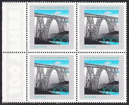 BUND 1997 Michel-Nummer 1931 postfrisch BLOCK RÄNDER links