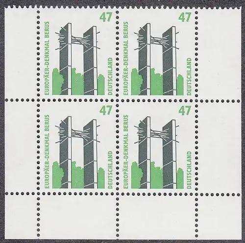 BUND 1997 Michel-Nummer 1932 postfrisch BLOCK ECKRÄNDER unten rechts/unten links