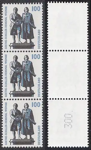 BUND 1997 Michel-Nummer 1934 postfrisch vert.STRIP(3) m/ rücks.Rollennummer 300