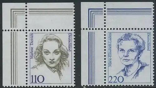 BUND 1997 Michel-Nummer 1939-1940 postfrisch SATZ(2) EINZELMARKEN ECKRÄNDER oben links
