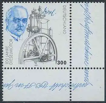 BUND 1997 Michel-Nummer 1942 postfrisch EINZELMARKE ECKRAND unten rechts