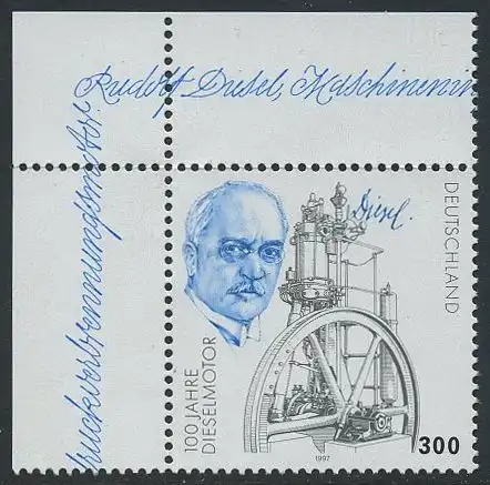 BUND 1997 Michel-Nummer 1942 postfrisch EINZELMARKE ECKRAND oben links