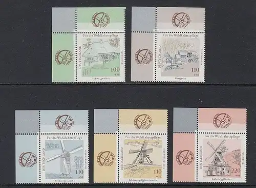 BUND 1997 Michel-Nummer 1948-1952 postfrisch SATZ(5) EINZELMARKEN ECKRÄNDER oben links