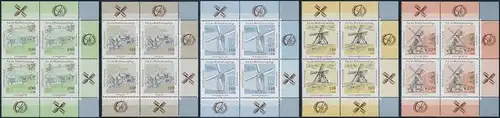 BUND 1997 Michel-Nummer 1948-1952 postfrisch SATZ(5) BLÖCKE ECKRÄNDER oben rechts/unten rechts