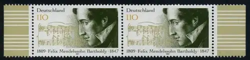 BUND 1997 Michel-Nummer 1953 postfrisch horiz.PAAR RÄNDER rechts/links