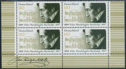 BUND 1997 Michel-Nummer 1953 postfrisch BLOCK ECKRÄNDER unten rechts/unten links