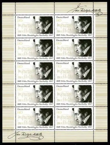BUND 1997 Michel-Nummer 1953 postfrisch BOGEN(10)