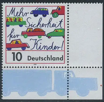 BUND 1997 Michel-Nummer 1954 postfrisch EINZELMARKE ECKRAND unten rechts