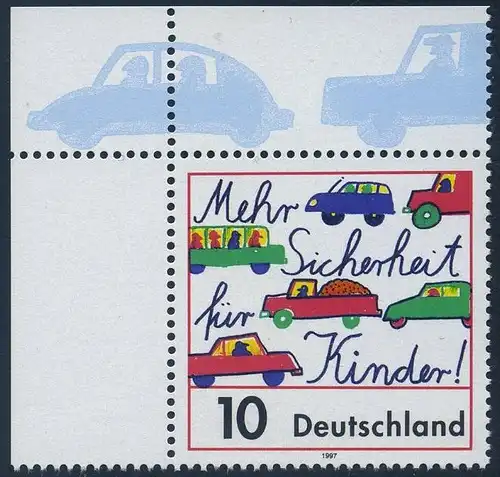 BUND 1997 Michel-Nummer 1954 postfrisch EINZELMARKE ECKRAND oben links