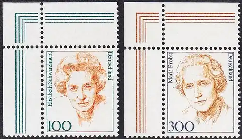 BUND 1997 Michel-Nummer 1955-1956 postfrisch SATZ(2) EINZELMARKEN ECKRÄNDER oben links