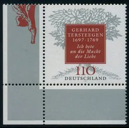 BUND 1997 Michel-Nummer 1961 postfrisch EINZELMARKE ECKRAND unten links