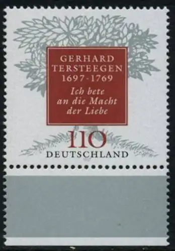 BUND 1997 Michel-Nummer 1961 postfrisch EINZELMARKE RAND unten