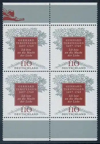BUND 1997 Michel-Nummer 1961 postfrisch BLOCK RÄNDER oben/unten