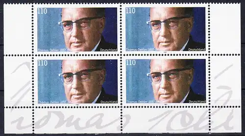 BUND 1997 Michel-Nummer 1963 postfrisch BLOCK ECKRÄNDER unten rechts/unten links