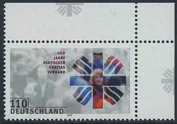 BUND 1997 Michel-Nummer 1964 postfrisch EINZELMARKE ECKRAND oben rechts