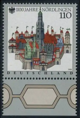 BUND 1998 Michel-Nummer 1965 postfrisch EINZELMARKE RAND unten