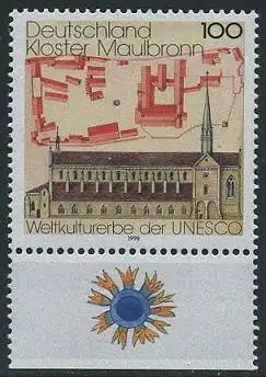 BUND 1998 Michel-Nummer 1966 postfrisch EINZELMARKE RAND unten (a)