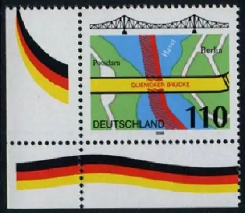 BUND 1998 Michel-Nummer 1967 postfrisch EINZELMARKE ECKRAND unten links