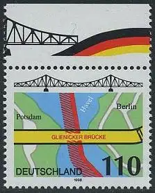 BUND 1998 Michel-Nummer 1967 postfrisch EINZELMARKE RAND oben (c)