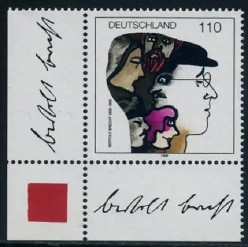 BUND 1998 Michel-Nummer 1972 postfrisch EINZELMARKE ECKRAND unten links