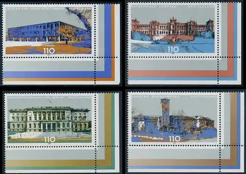 BUND 1998 Michel-Nummer 1974-1977 postfrisch SATZ(4) EINZELMARKEN ECKRÄNDER unten rechts