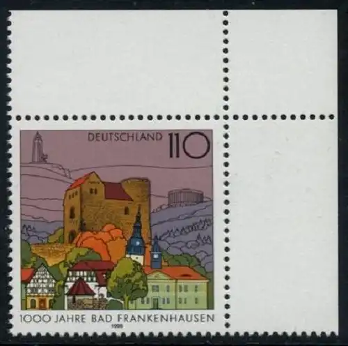 BUND 1998 Michel-Nummer 1978 postfrisch EINZELMARKE ECKRAND oben rechts