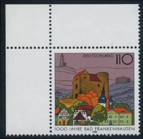 BUND 1998 Michel-Nummer 1978 postfrisch EINZELMARKE ECKRAND oben links