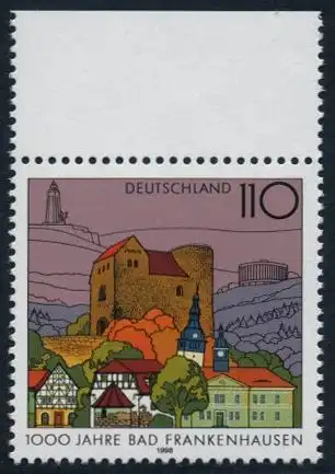 BUND 1998 Michel-Nummer 1978 postfrisch EINZELMARKE RAND oben