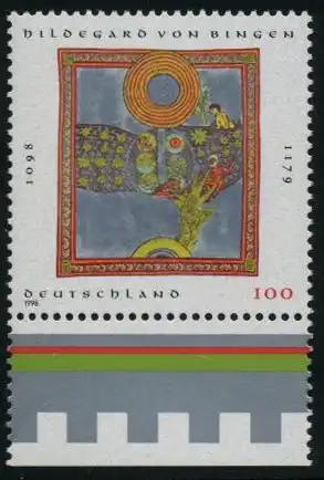 BUND 1998 Michel-Nummer 1981 postfrisch EINZELMARKE RAND unten (b)