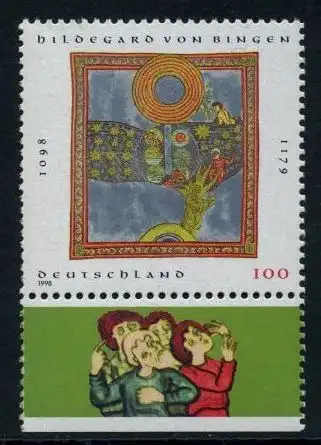 BUND 1998 Michel-Nummer 1981 postfrisch EINZELMARKE RAND unten (a)