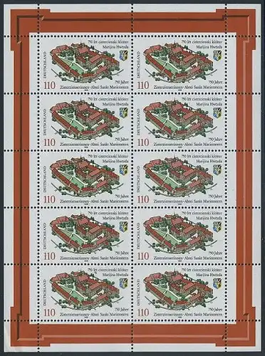 BUND 1998 Michel-Nummer 1982 postfrisch BOGEN(10)