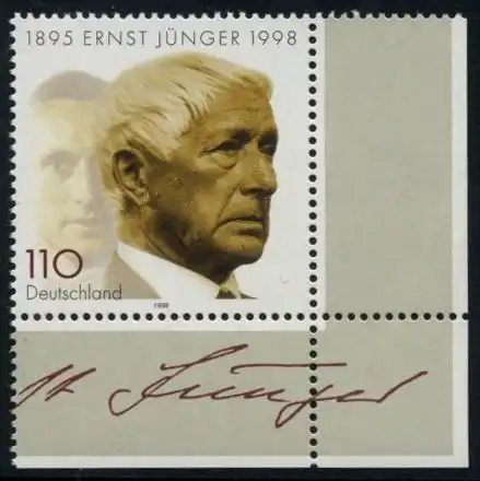 BUND 1998 Michel-Nummer 1984 postfrisch EINZELMARKE ECKRAND unten rechts