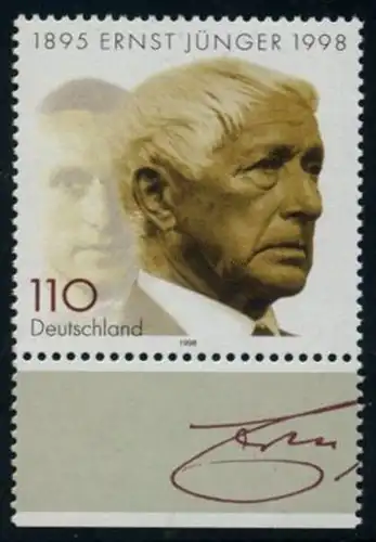 BUND 1998 Michel-Nummer 1984 postfrisch EINZELMARKE RAND unten