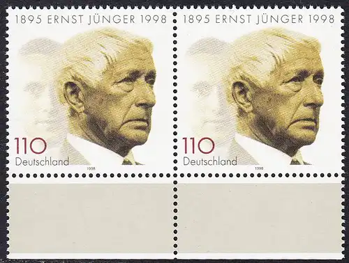 BUND 1998 Michel-Nummer 1984 postfrisch horiz.PAAR RAND unten