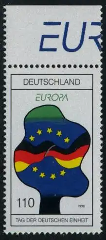 BUND 1998 Michel-Nummer 1985 postfrisch EINZELMARKE RAND oben