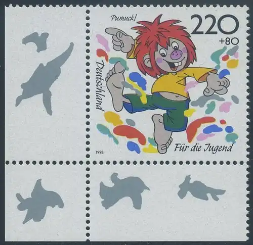 BUND 1998 Michel-Nummer 1994 postfrisch EINZELMARKE ECKRAND unten links