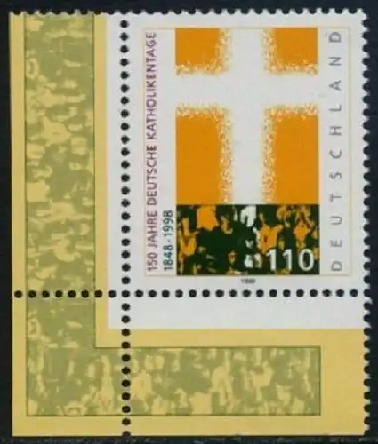 BUND 1998 Michel-Nummer 1995 postfrisch EINZELMARKE ECKRAND unten links
