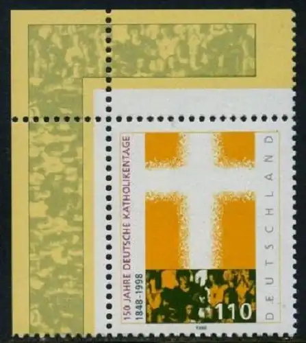 BUND 1998 Michel-Nummer 1995 postfrisch EINZELMARKE ECKRAND oben links